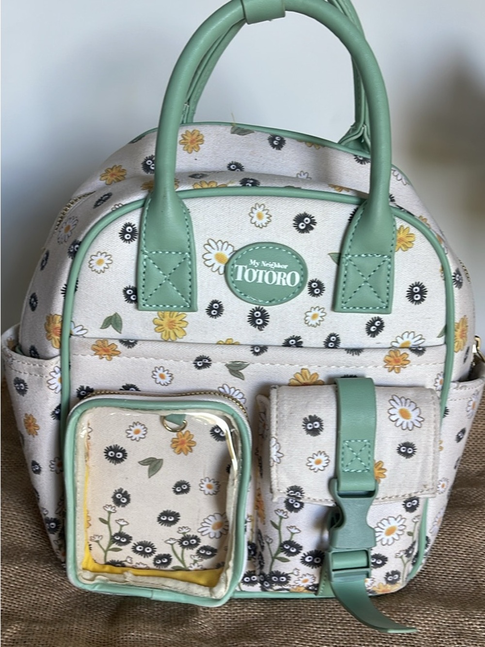 Totoro Floral Mini Backpack in Mint